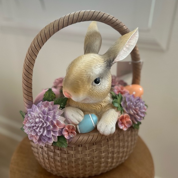 Martha Stewart Easter spring bunny basket ceramic table top decoration - Picture 2 of 12